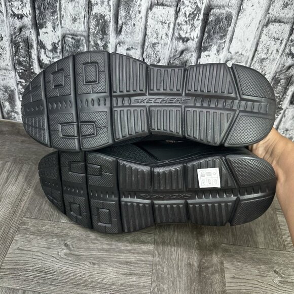 Skechers Equalizer Men size 12 Triple Black Slip On Casual Shoes Wide - Picture 7 of 8